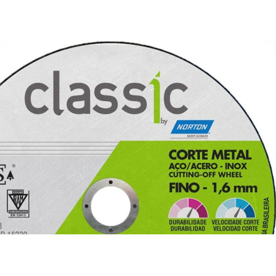 Norton Disco Nort.Inox 4.1/2X1,6X7/8 Class - Kit C/25 Pc Norton Disco Nort.Inox 4.1/2X1,6X7/8 Class - Kit C/25 Pc