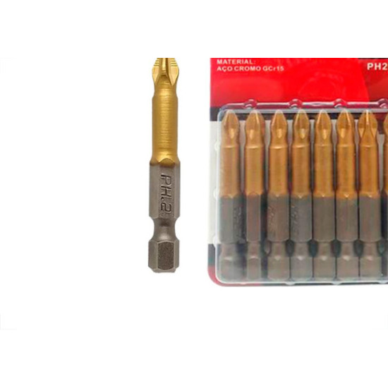 Strong Bits Phillips Ctp Titanio 2X50Mm C/10