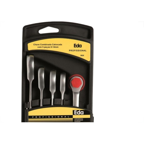 Eda Jg Chave Combinada Catraca 8 A14 5Pc/9Nx Eda Jg Chave Combinada Catraca 8 A14 5Pc/9Nx