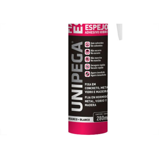 Unipega Cola Fixa Espelho Bco 280Ml