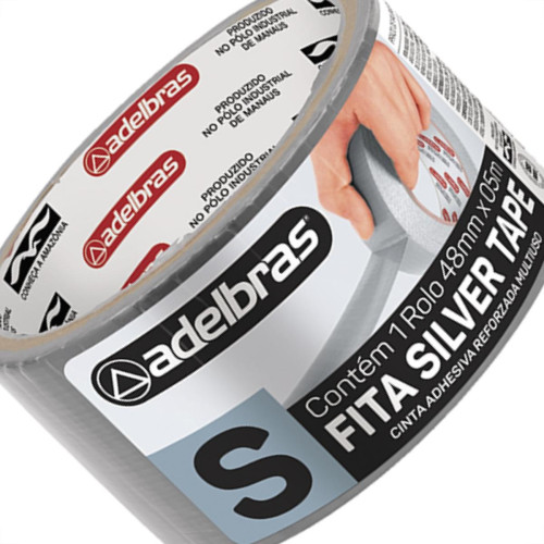 Adelbras Fita Adesiva Silvert.Adel.48X 5M Prata Adelbras Fita Adesiva Silvert.Adel.48X 5M Prata