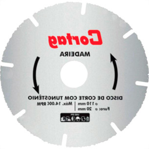 Cortag Disco Tungstenio Madeira 110Mm