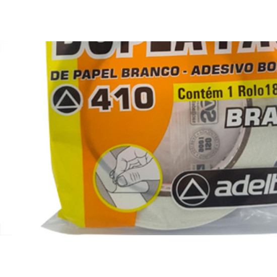 Adelbras Fita Dupla Face Pap.Bco 18X30M - Kit C/4 Rl Adelbras Fita Dupla Face Pap.Bco 18X30M - Kit C/4 Rl