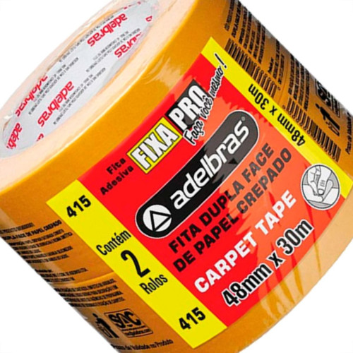 Adelbras Fita Dupla Face Carp.Lja 48X30M - Kit C/2 Rl Adelbras Fita Dupla Face Carp.Lja 48X30M - Kit C/2 Rl