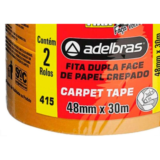 Adelbras Fita Dupla Face Carp.Lja 48X30M - Kit C/2 Rl Adelbras Fita Dupla Face Carp.Lja 48X30M - Kit C/2 Rl