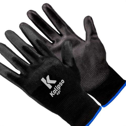 Kalipso Luva Multitato Pu Preta, M - Kit C/12 Pr Kalipso Luva Multitato Pu Preta, M - Kit C/12 Pr