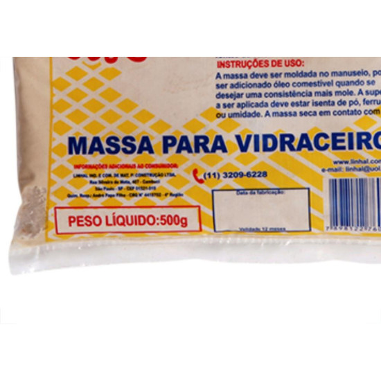 Linhal Massa P/Vidro 500 Grs - Kit C/12 Pt Linhal Massa P/Vidro 500 Grs - Kit C/12 Pt