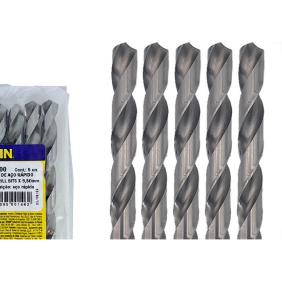 Irwin Broca Aco Rapido 9,5Mm - Kit C/5 Un