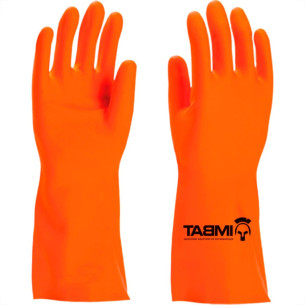 Imbat Luva Latex Forrada Laranja 08 - Kit C/12 Pr