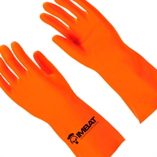 Imbat Luva Latex Forrada Laranja 08 - Kit C/12 Pr