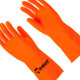 Imbat Luva Latex Forrada Laranja 08 - Kit C/12 Pr