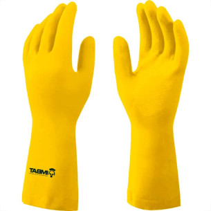 Imbat Luva Latex  Forrada Amarela 07 - Kit C/12 Pr