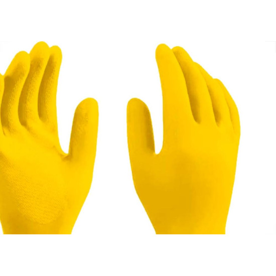Imbat Luva Latex Forrada Amarela 07 - Kit C/12 Pr Imbat Luva Latex Forrada Amarela 07 - Kit C/12 Pr