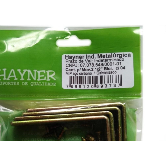 Hayner Cantoneira P/Moveis Bic,2.1/2 C/4 Hayn Hayner Cantoneira P/Moveis Bic,2.1/2 C/4 Hayn