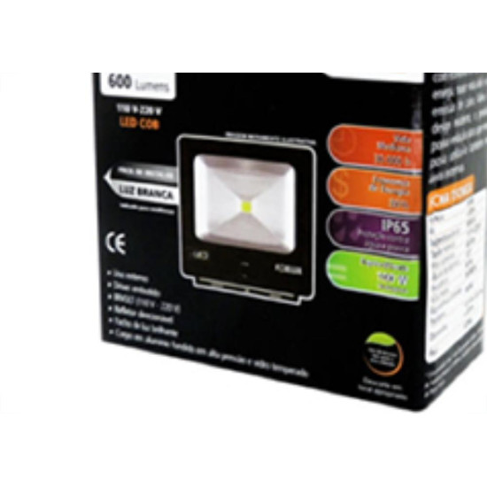 Foxlux Refletor Led 10W 6500K Preto