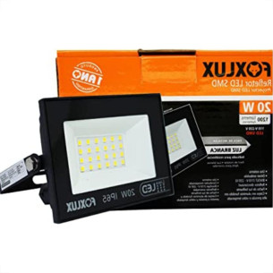 Foxlux Refletor Led  20W 6500K Preto