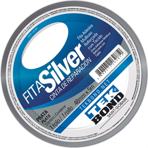 Tek Fita Adesiva Silver 48Mmx 5M-Prata