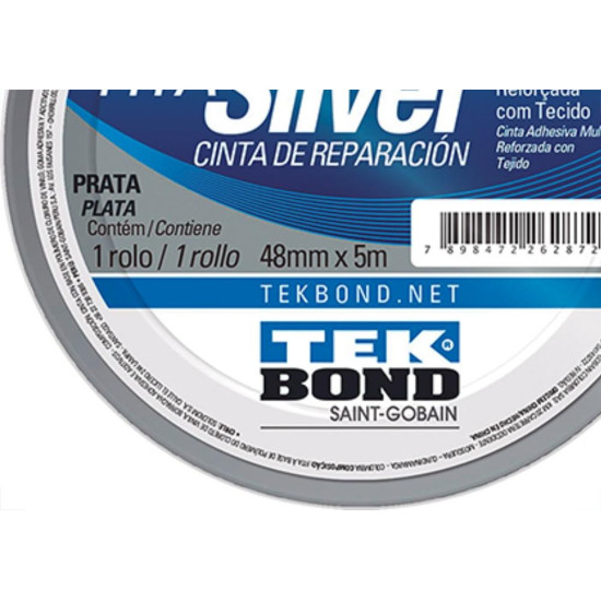 Tek Fita Adesiva Silver 48Mmx 5M-Prata