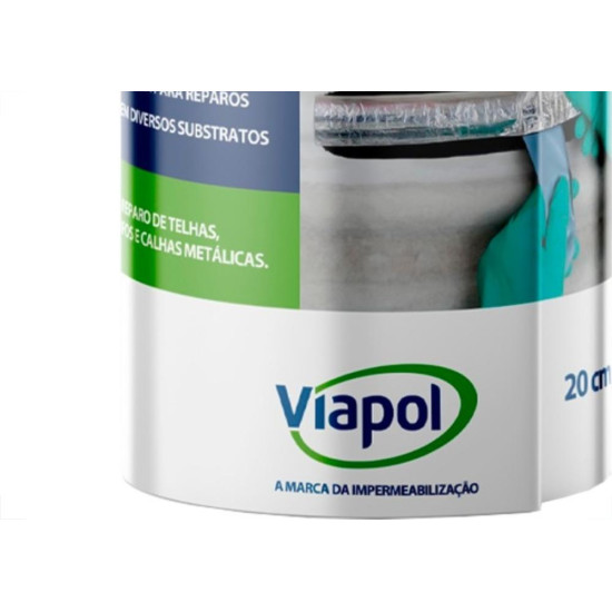 Viapol Fita Adesiva Tapa Goteira 20Cmx10Mt