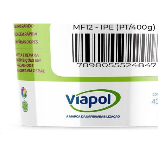 Viapol Massa F12 Madeira 400Gr Ipe
