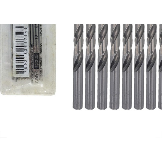 Broca Aco Rapido Jomarca- 2,00Mm - Kit C/10 Pecas