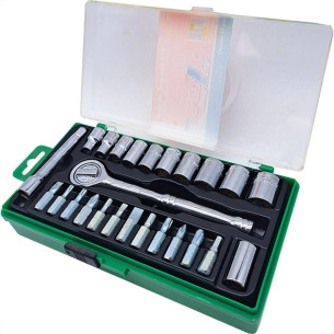 Kit Waft Jogo Soquete 1/4'' Com Catraca Com 25 Pecas 6044