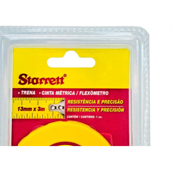 Trena Starrett Amarela Com Trava 3Mx10Mm - Kts12-3Me-S Trena Starrett Amarela Com Trava 3Mx10Mm - Kts12-3Me-S
