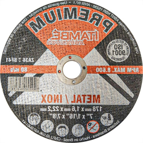 Disco Aco Inox Itambe 7''X1/16''X7/8'' Premium - Fino 1,6Mm