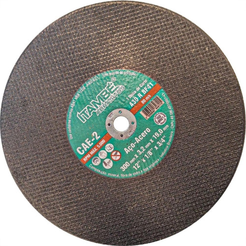 Disco Corte Ferro Itambe 12''X1/8''X3/4''- 2 Telas Cae-2 Disco Corte Ferro Itambe 12''X1/8''X3/4''- 2 Telas Cae-2