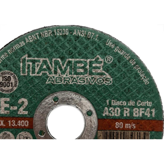 Disco Corte Ferro Itambe 4.1/2''X1/8X7/8''- 2 Telas Cae-2 - Kit C/10 Pecas Disco Corte Ferro Itambe 4.1/2''X1/8X7/8''- 2 Telas Cae-2 - Kit C/10 Pecas