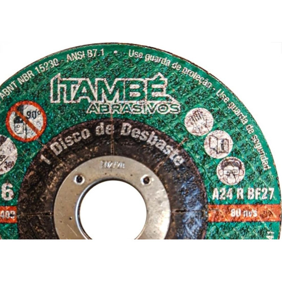 Disco Desbaste Itambe 4.1/2''X3/16''X7/8'' - Da-16 - 7060 Disco Desbaste Itambe 4.1/2''X3/16''X7/8'' - Da-16 - 7060