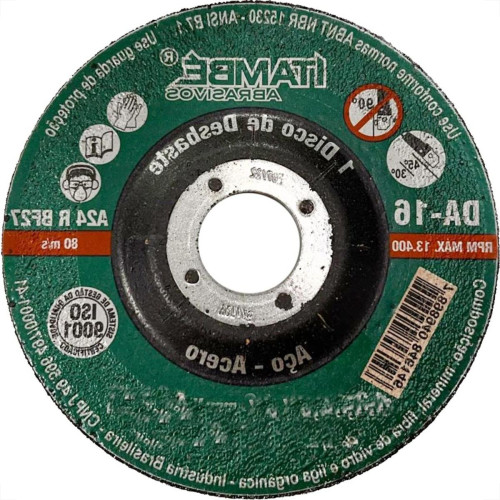Disco Desbaste Itambe - 7''X1/4''X7/8'' Da-16 - 7063 Disco Desbaste Itambe - 7''X1/4''X7/8'' Da-16 - 7063