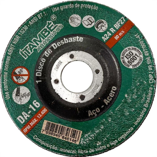 Disco Desbaste Itambe - 7''X1/4''X7/8'' Da-16 - 7063 Disco Desbaste Itambe - 7''X1/4''X7/8'' Da-16 - 7063