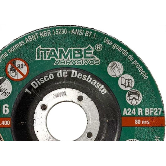 Disco Desbaste Itambe - 7''X1/4''X7/8'' Da-16 - 7063 Disco Desbaste Itambe - 7''X1/4''X7/8'' Da-16 - 7063