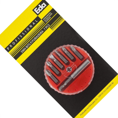 Kit Bits Para Furadeira Eda Com 07 Pecas E Suporte - 5Wh Kit Bits Para Furadeira Eda Com 07 Pecas E Suporte - 5Wh