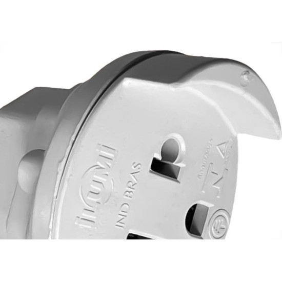 Pino Adaptador Ilumi Universal 2 Polos+Terra 10A. Cinza - 1209Pct - Kit C/10 Pecas Pino Adaptador Ilumi Universal 2 Polos+Terra 10A. Cinza - 1209Pct - Kit C/10 Pecas