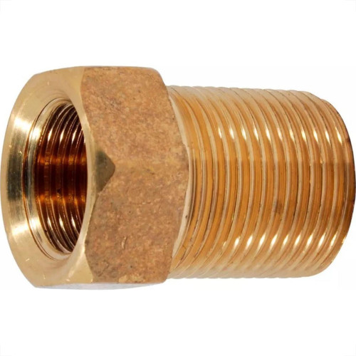 Bucha De Reducao Latao Amarelo Metais Rei 3/4''X1/2'' Longa Bucha De Reducao Latao Amarelo Metais Rei 3/4''X1/2'' Longa