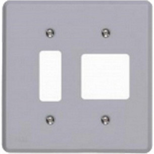 Placa Conjunto Ilumi Cinza 4X4 - 1 Interruptor Vertical + 2 Interruptores Horizontais - Kit C/10 Pecas