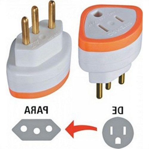 Pino Adaptador Daneva 2 Polos+Terra 10A. Chato Para Redondo 1630 - Kit C/12 Pecas Pino Adaptador Daneva 2 Polos+Terra 10A. Chato Para Redondo 1630 - Kit C/12 Pecas