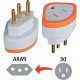 Pino Adaptador Daneva 2 Polos+Terra 10A. Chato Para Redondo 1630 - Kit C/12 Pecas Pino Adaptador Daneva 2 Polos+Terra 10A. Chato Para Redondo 1630 - Kit C/12 Pecas