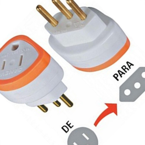 Pino Adaptador Daneva 2 Polos+Terra 10A. Chato Para Redondo 1630 - Kit C/12 Pecas Pino Adaptador Daneva 2 Polos+Terra 10A. Chato Para Redondo 1630 - Kit C/12 Pecas