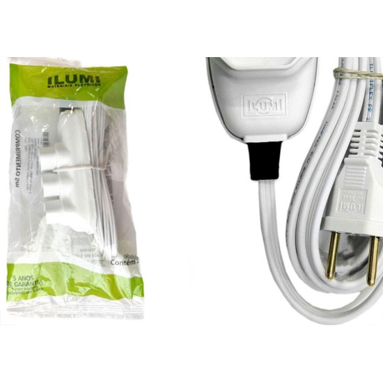 Extensao Ilumi Paralela 2 Polos 0,75Mm Branca -10M - 17931 Extensao Ilumi Paralela 2 Polos 0,75Mm Branca -10M - 17931