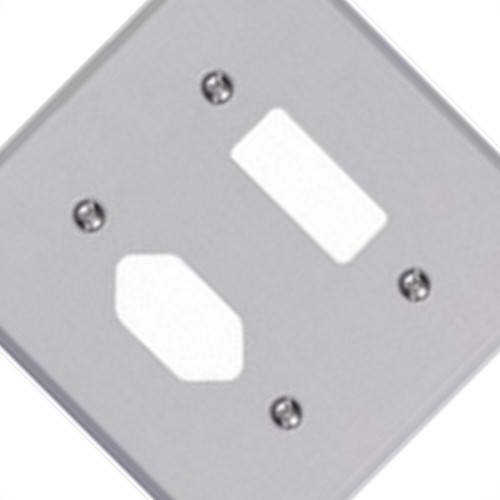 Placa Conjunto Ilumi Cinza 4X4 - 1 Interruptor + 1 Tomada - Kit C/10 Pecas Placa Conjunto Ilumi Cinza 4X4 - 1 Interruptor + 1 Tomada - Kit C/10 Pecas