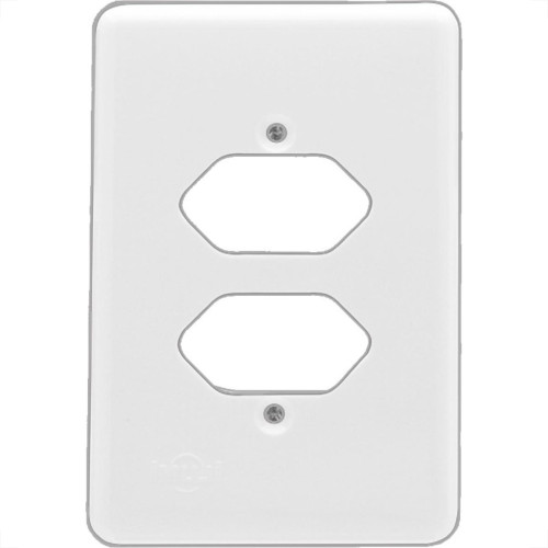 Placa Conjunto Ilumi Stylus Branco 4X2 - 2 Tomadas - 20410 Placa Conjunto Ilumi Stylus Branco 4X2 - 2 Tomadas - 20410