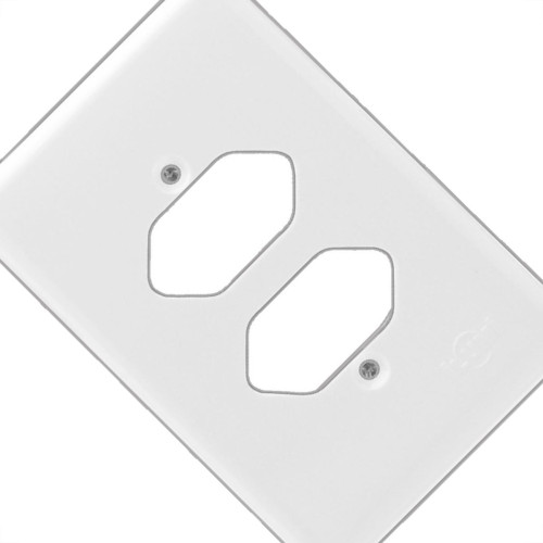 Placa Conjunto Ilumi Stylus Branco 4X2 - 2 Tomadas - 20410 Placa Conjunto Ilumi Stylus Branco 4X2 - 2 Tomadas - 20410