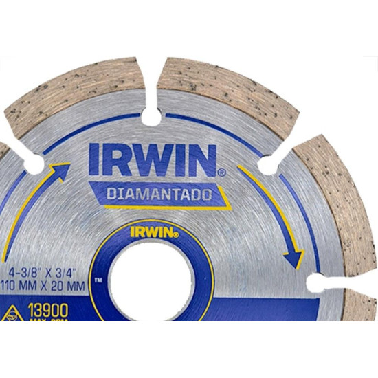 Disco Diamantado Irwin Segmentado Premium 110Mm X 20Mm - 2145