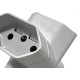 Pino 3 Saidas Ilumi Tipo''T'' 2 Polos+Terra 10A. Cinza - 12250Pct - Kit C/10 Pecas