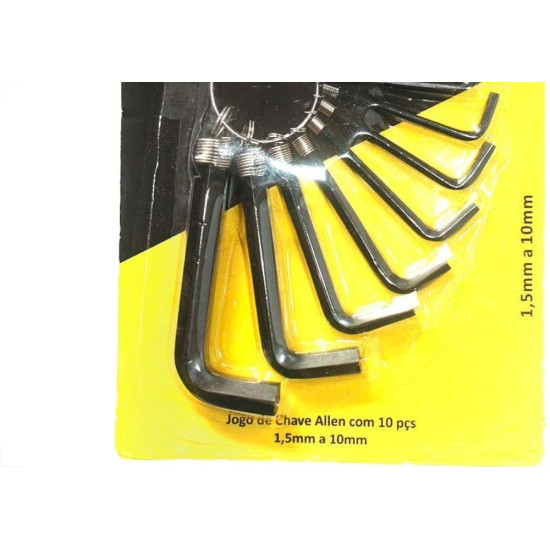 Chave Allen Jogo Thompson 1,5 A 10Mm Com 10 Pecas Chave Allen Jogo Thompson 1,5 A 10Mm Com 10 Pecas