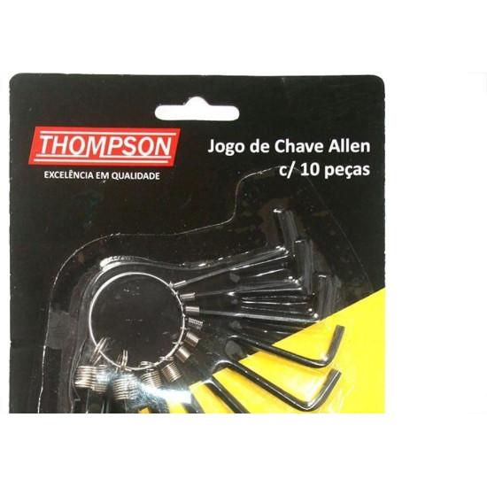 Chave Allen Jogo Thompson 1,5 A 10Mm Com 10 Pecas Chave Allen Jogo Thompson 1,5 A 10Mm Com 10 Pecas