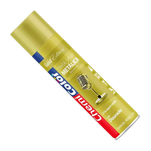 Spray Chemicolor Metalico Ouro 400Ml/235G. Spray Chemicolor Metalico Ouro 400Ml/235G.